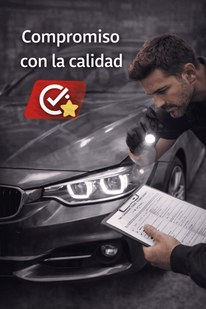 Operario de coches alemanes revisando documentación