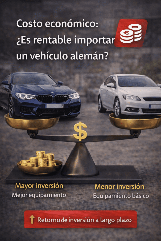 balanza entre un coche alemán mayor inversión mejor equipamiento, coche en España menor inversión equipamiento básico