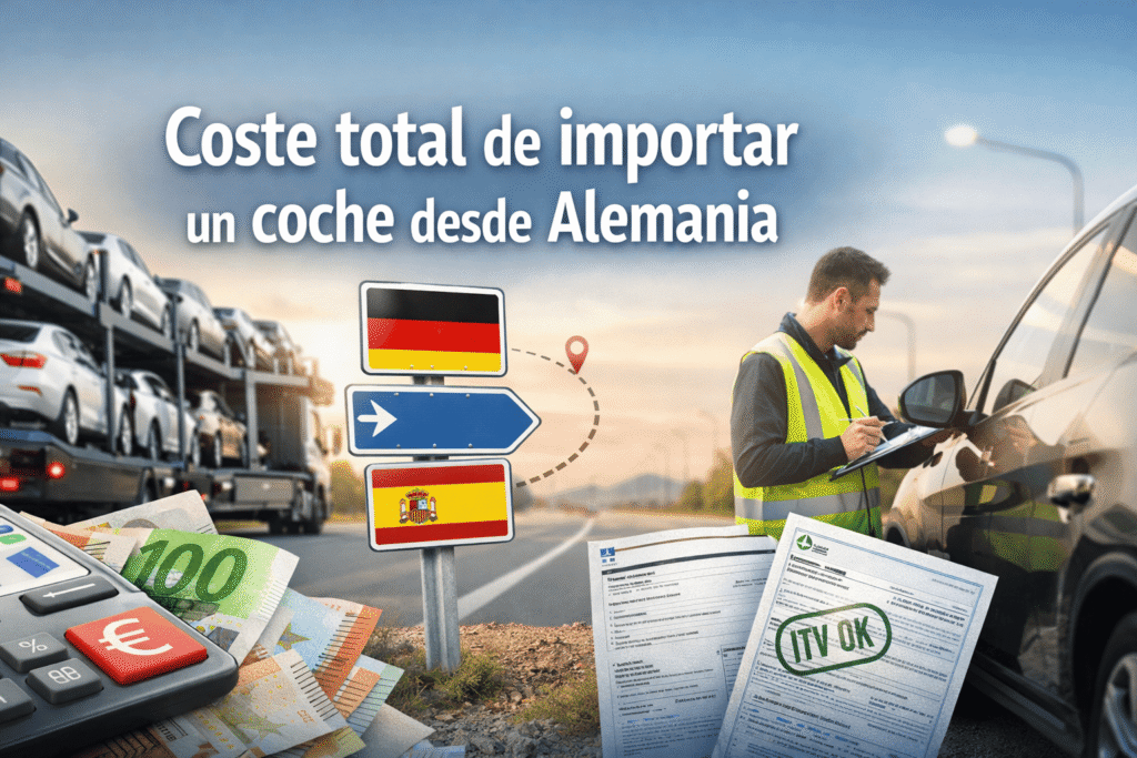 Camión con coches alemanes revisión de documentación para la importación de un coche alemán